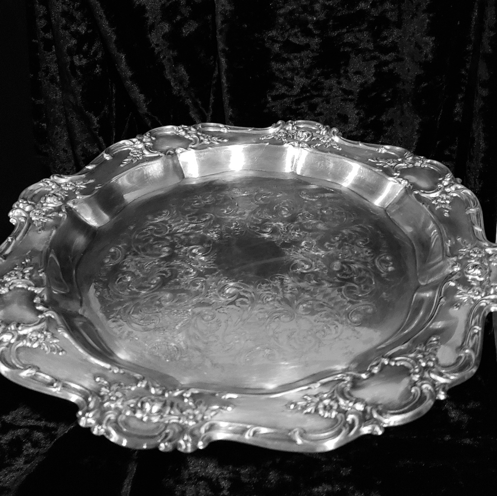 Silver serving tray